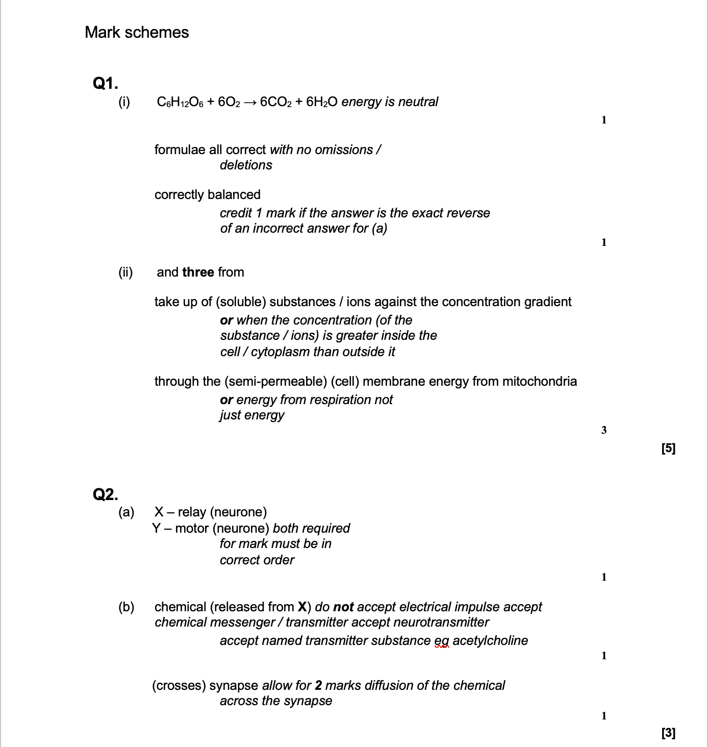 AQA GCSE Biology Question Bank