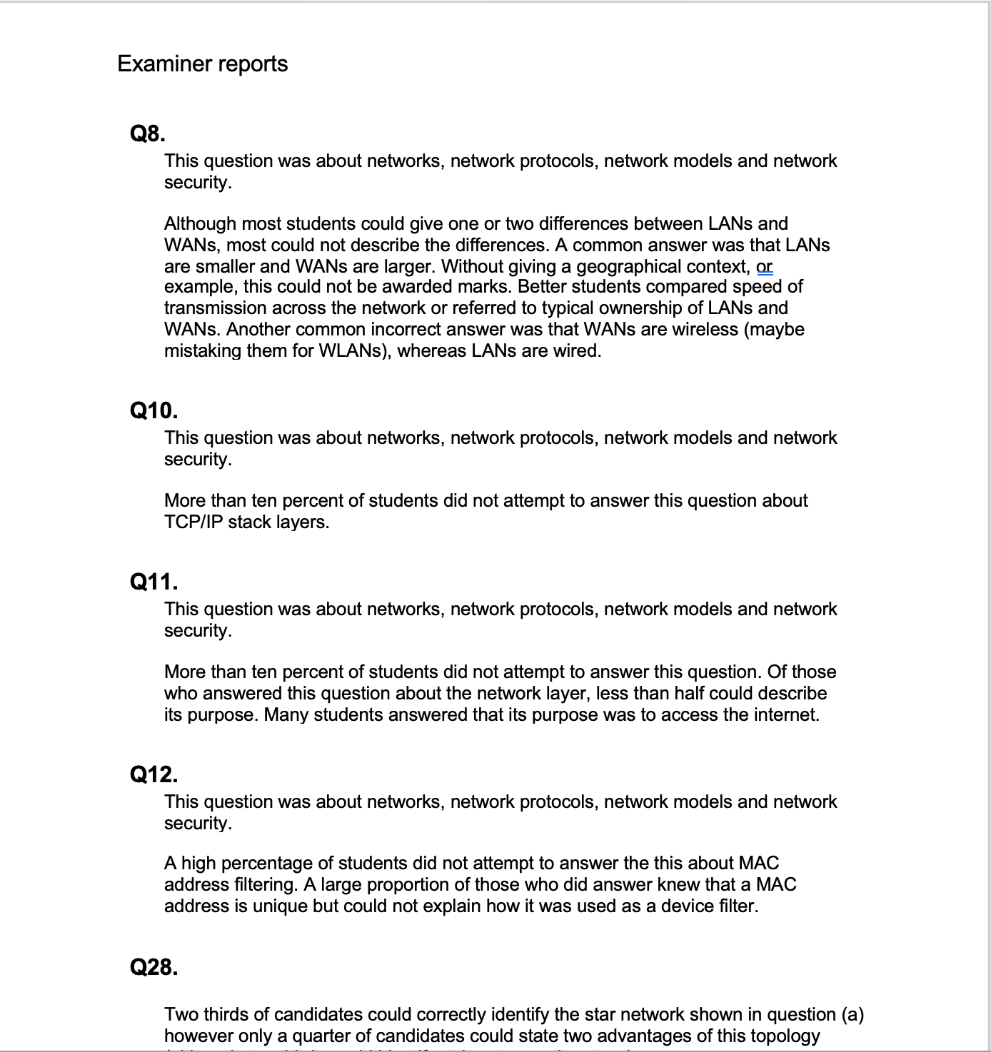 AQA GCSE Computer Science Question Bank
