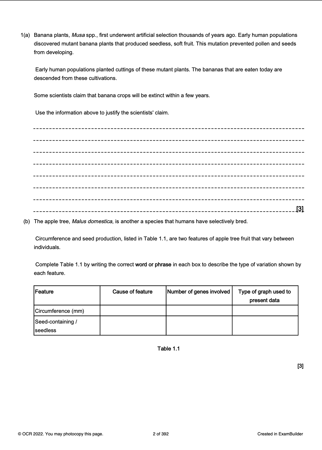 OCR GCSE Question Banks (ExamBuilder)