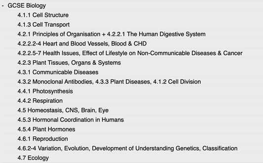 AQA GCSE Biology Anki Flashcards